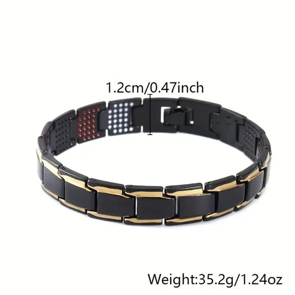Titanium Magnetic Ion Therapy Lymphatic Health Chain Link Bracelet Weight Loss - Picture 5 of 7